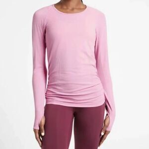 Athleta Speedlight Top Size Small Seamless Thumb Holes Active Yoga Workout